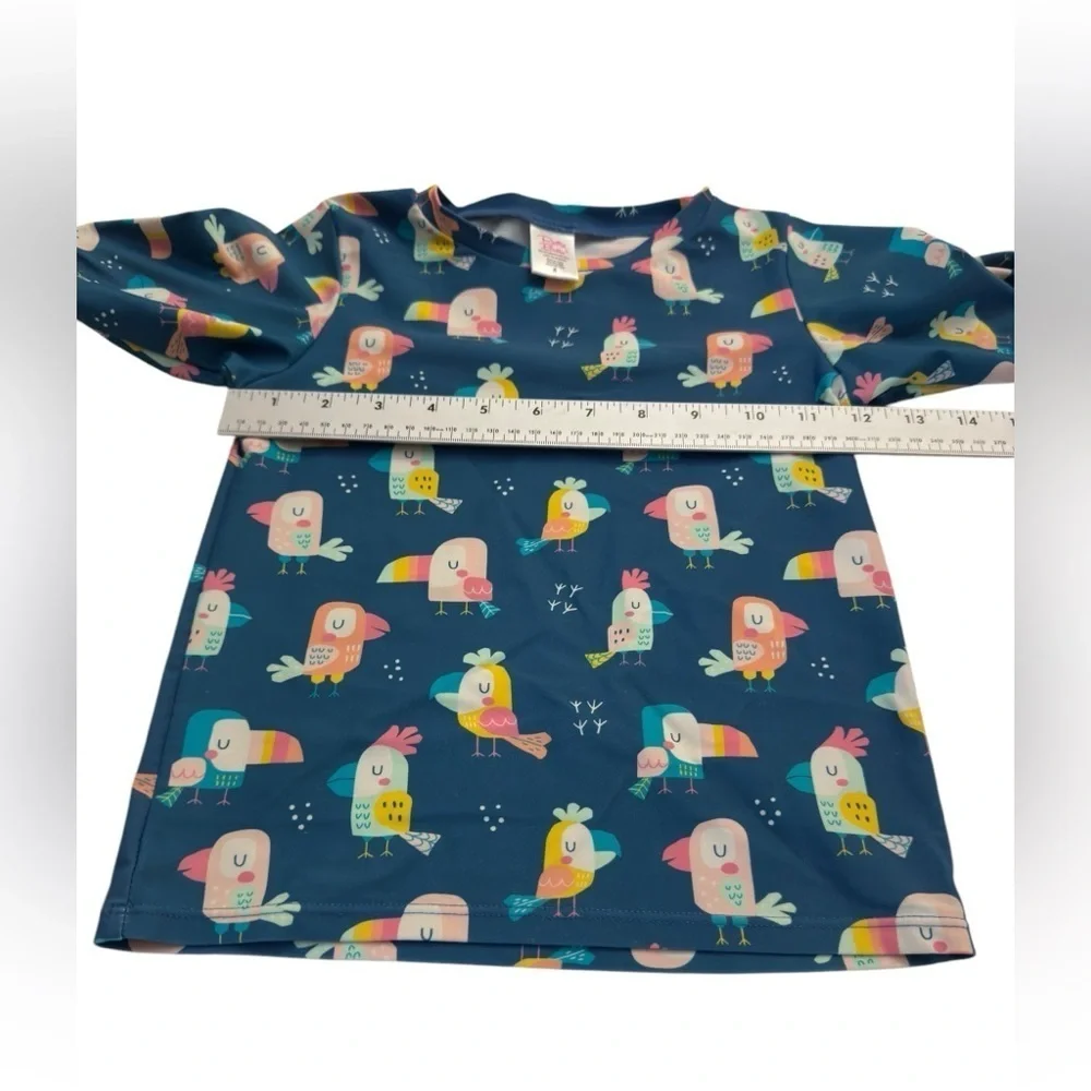 Ruffle Butts Bird Baby Swimsuit Short Sleeve Top Size 6 Toddler